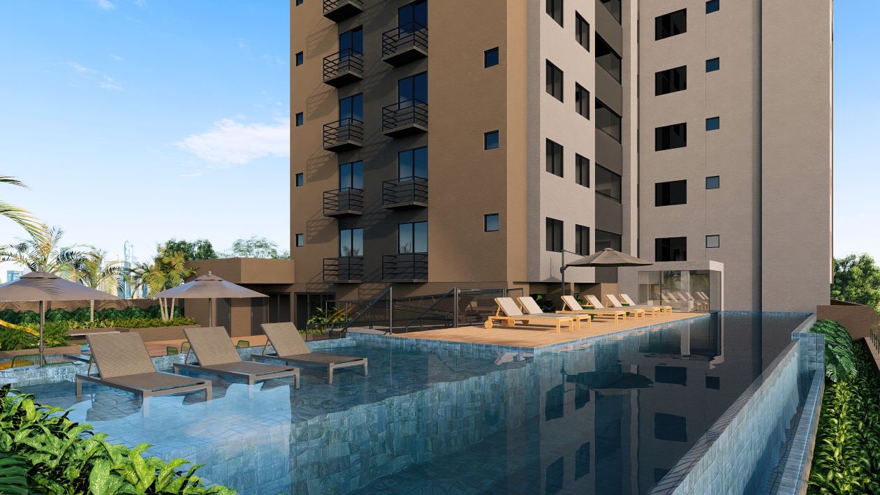 Residencial Via67, área da piscina, obra executada pela Conenge